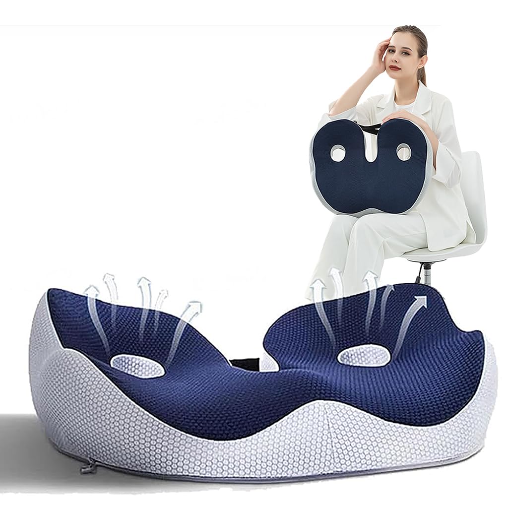 HANNEA Orthopedic Seat Cushion Memory Foam Elevated Seat Cushion Adjustable Seat Cushion for Chair Pain Relief Seat Cushion for Lower Back Pain, Sciatica, Herniated Discs, Hemorrhoid, All Season Use HANNEA Orthopedic Seat Cushion Memory Foam Elevated Seat Cushion Adjustable Seat Cushion for Chair Pain Relief Seat Cushion for Lower Back Pain, Sciatica, Herniated Discs, Hemorrhoid, All Season Use